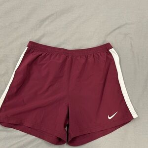Nike Red and White Athletic Shorts Lightweight Performance Wear
